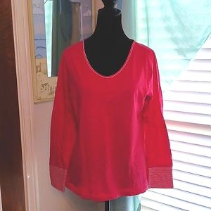 IND Intimates pink with white details long-sleeved tee good condition